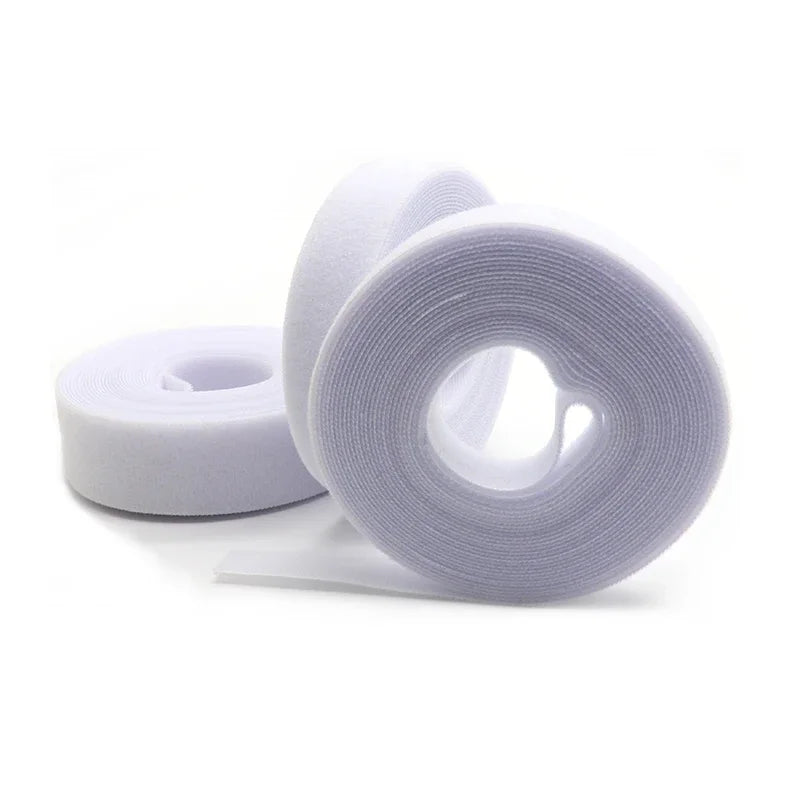 5m/roll White Cable Ties Reusable Loop Bundle Self Adhesive Nylon Strap Organizer Clip Wire Holder Management Fastening Tape DIY