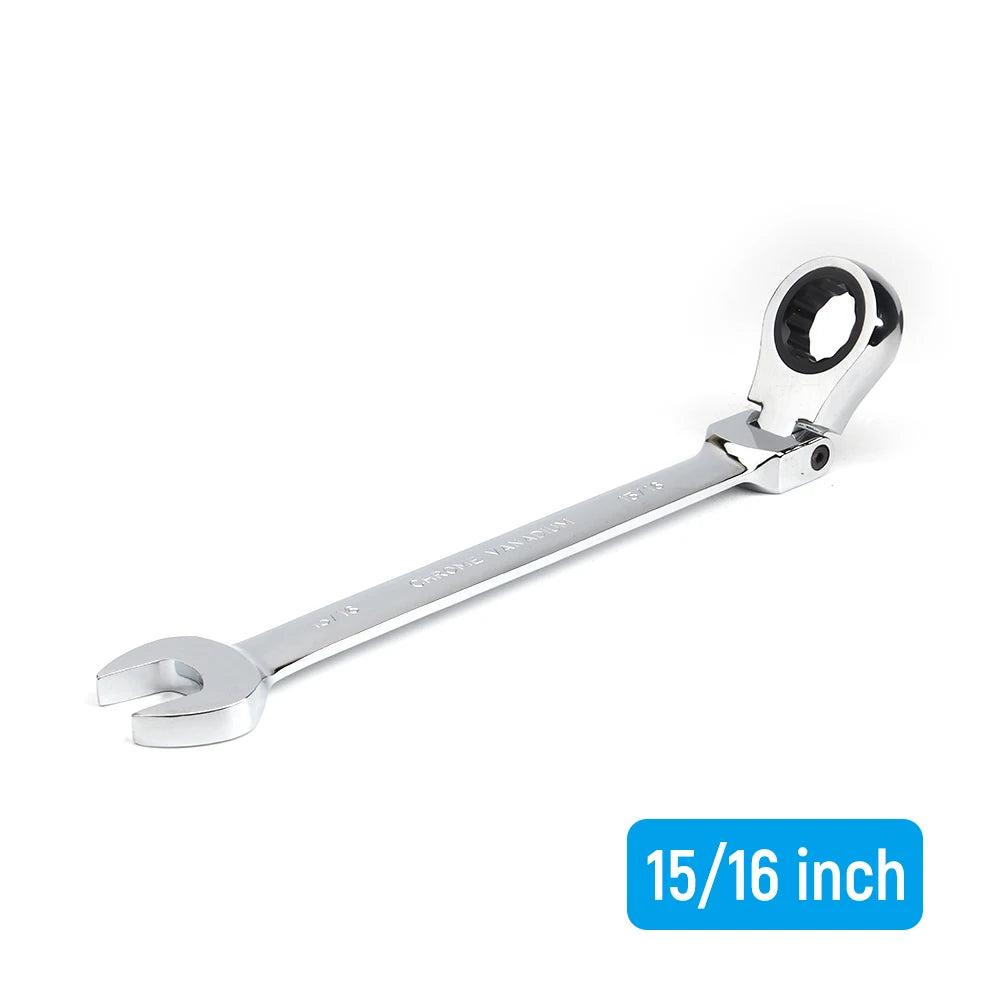 1/4-15/16 Inch 1-Piece Imperial Size Ratchet Wrench Set of Keys Spanner Flexible Head Universal Hand Tools Car Repair Tool