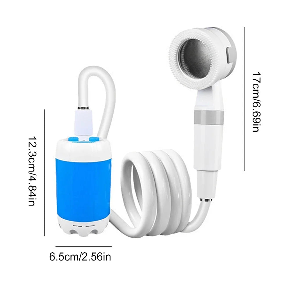 Portable Camping Shower Pump with Digital Display 4000mAh Upgraded Rechargeable Electric Shower Pump Camping Beach Dormitory