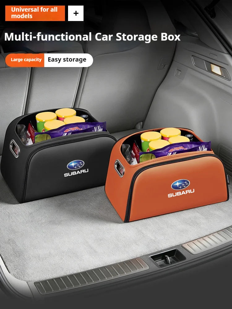 For Subaru Outback Brz Wrx Xv Ascent Forester Impreza Legacy Car Trunk Storage Box Leather Folding Storage Organizer Bag Tool