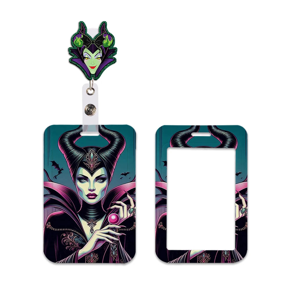 Disney Villains ID Badge Holder Neck Strap Pendant Door Card Holders Lanyards Girls Lanyard Student Kids Credential Holder