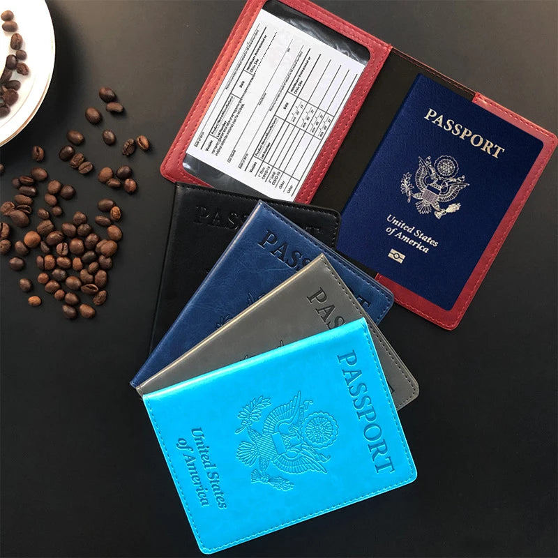 Travel Passport Cover Card Protector Women Men Embossing Travel ID&Document Passport Holder Business PU Leather Wallet Case NEW