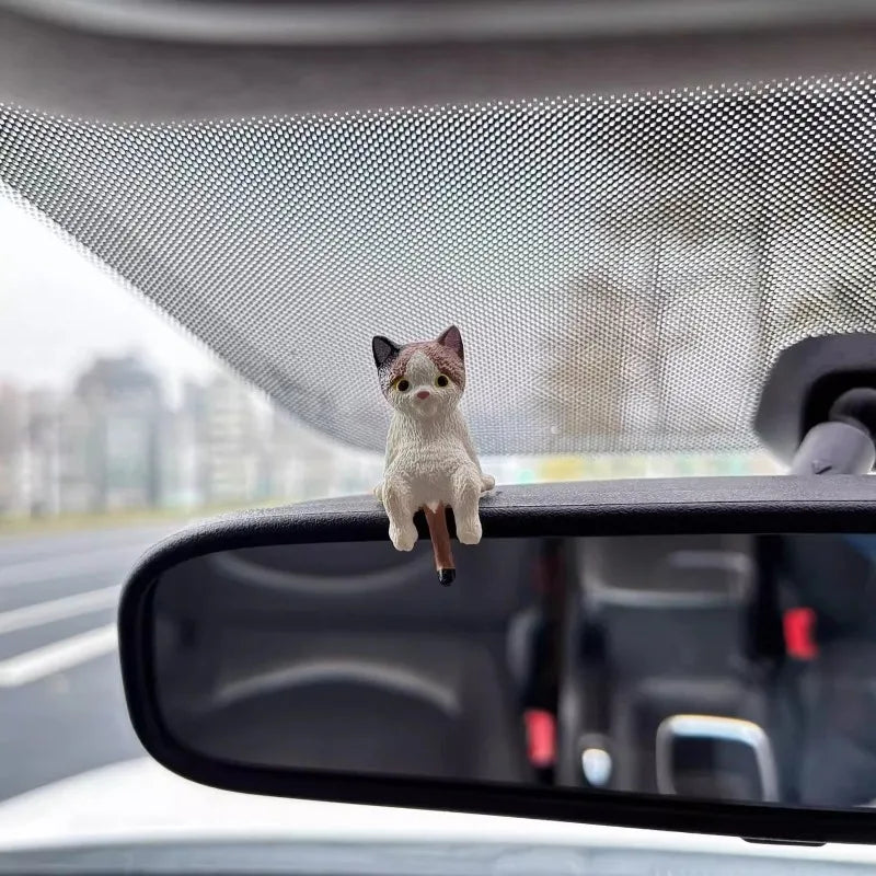 4-10 Pcs Cute Kitten Decoration Creative Sleeping Cat Doll Home Ornaments Toys Cat Car Micro Landscape Decoration Adorable Gifts