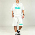 Hot‑selling Elastic‑Fabric Men T‑Shirt Set O‑Neck Short‑sleeve Tee And Casual Pocket‑Shorts Sets  TShirts Sets Athleisure Outfit