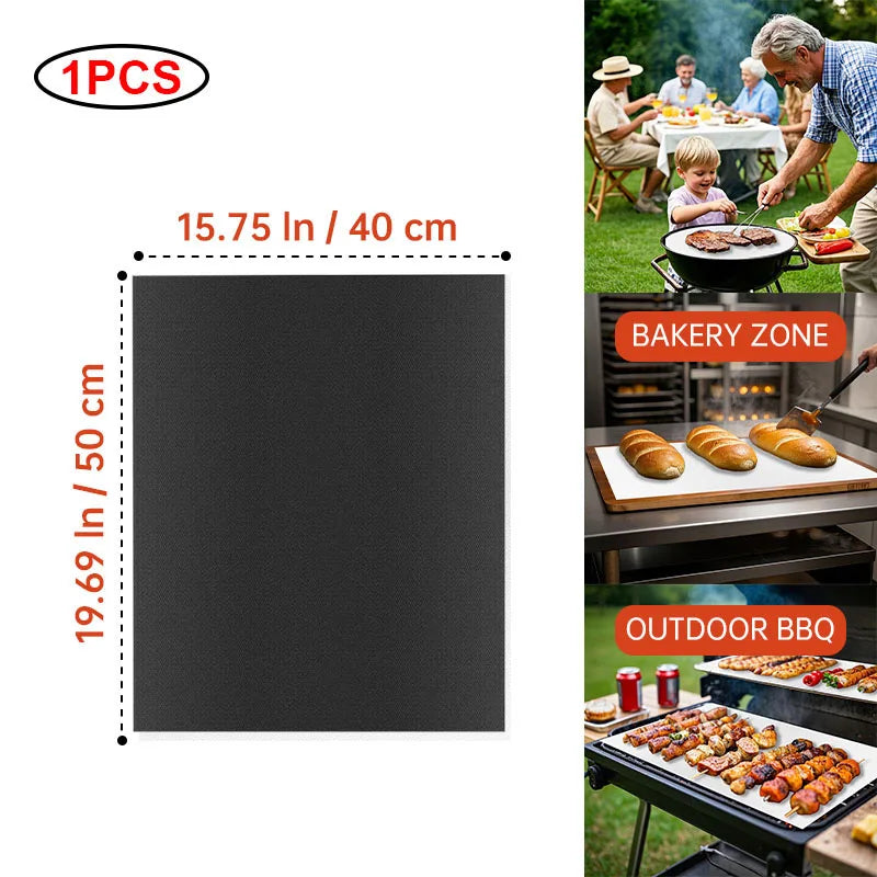 Copper Grill Mats for Outdoor Grill 60*40cm Cooking Grill Sheet Heat Resistance Kitchen BBQ Tool Reusable Easy to Clean Barbecue