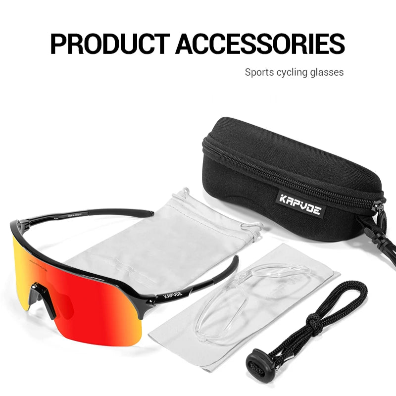 Kapvoe Photochromic Hiking Eyewear Sunglasses for Man Cycling Glasses Bicycle Cycling Women MTB Bike Outdoor Sport Goggles UV400