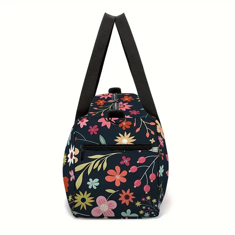 Cartoon Flower Pattern Large Capacity Luggage Bag  For Boy And Girls Best Gifts 2D Cartoon Travel Duffels Hand Bag For Children