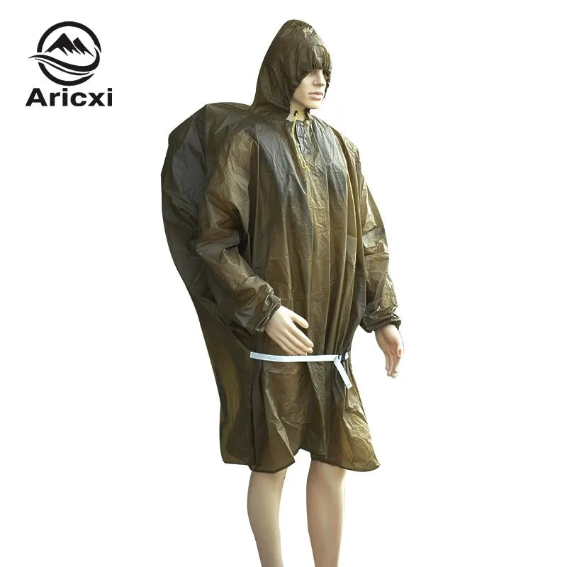 15D Silicone Coated Nylon Rain Poncho Ultralight Waterproof 5000mm Hiking Backpack Raincoat Outdoor Camping Fishing Rain Cape
