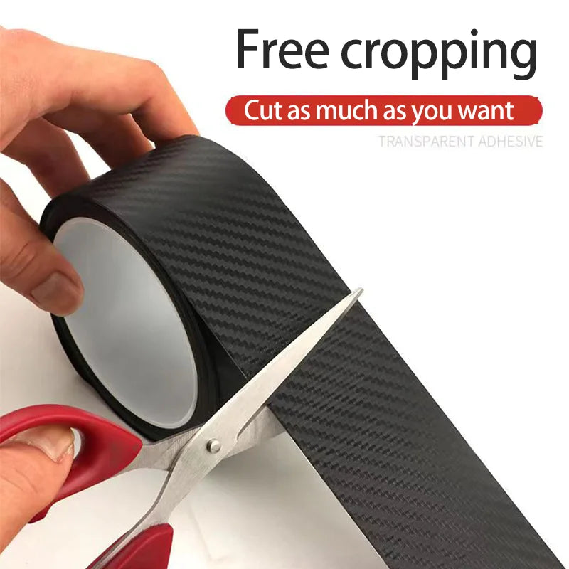 3Meter Length Carbon Fiber Car Sticker With Protective Strip Auto Threshold Rear-view Mirror Scratchproof Nano Tape