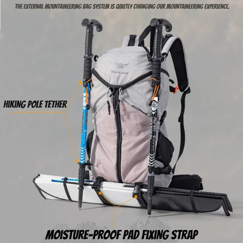 Lightweight Large Nylon Backpack Zipper Closure Fashionable Waterproof Design for Outdoor Travel Hiking Mountaineering Climbing