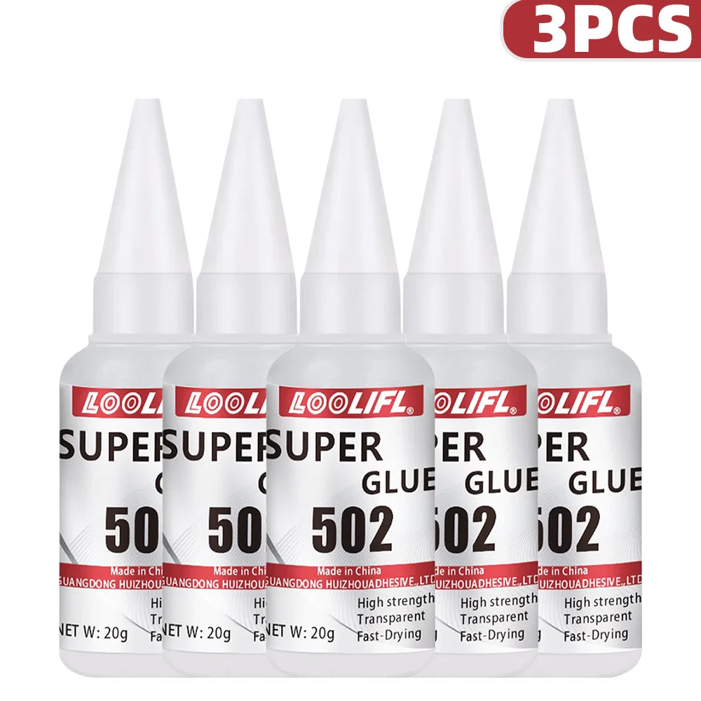 LOOLIFL 502 Super Glue 20g Fast Drying  Strong Adhesive Universal Bonding Glue for Plastic Metal Ceramic Wood Rubber Shoes1-5pcs