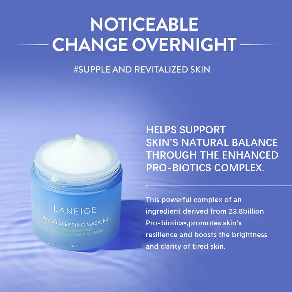 LANEIGE Water Sleeping Mask 70ml,Overnight Hydration,Deep Moisturizing,Luxury Makeup,Korean Skincare,K-Beauty,Korean Makeup