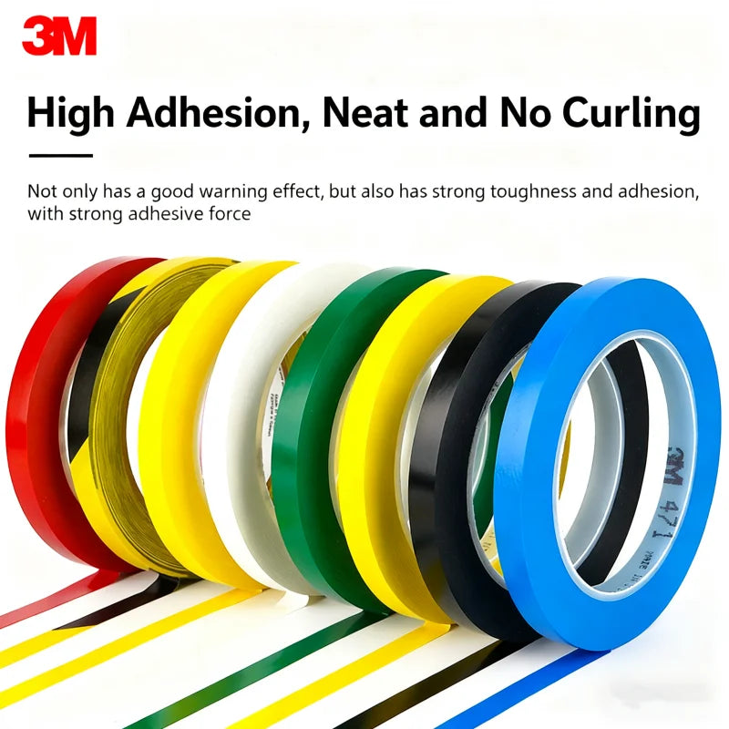 3M 471 Floor Special Adhesive Tape PVC Wear-resistant Warning Tape Waterproof Traceless Warning Area Colored Adhesive Tape