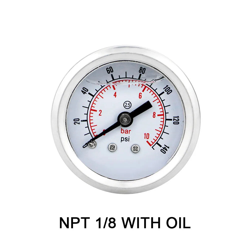 MAIRUIKESI Liquid filled Price Pressure Gauges 40mm(1.5")  Back Connection Stainless Steel Case Brass Joint Water Gas Manometer