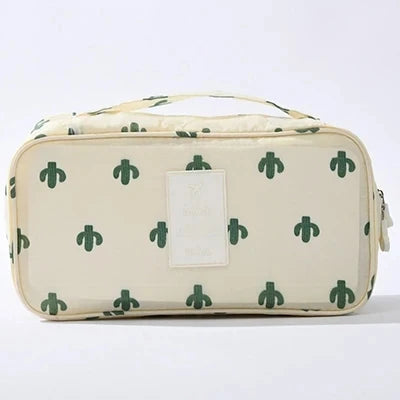 Waterproof Multi Compartment Travel Underwear Storage Bag Portable Bra Socks Organizer Case for Women Multi Print Lingerie Pouch