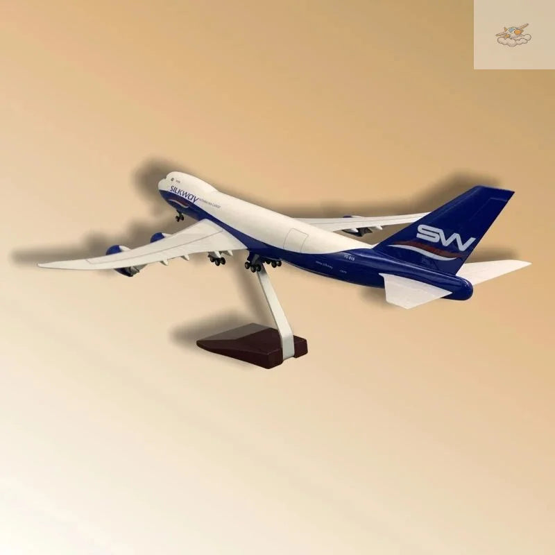 Hang Kun Azerbaijan Airlines Boeing 747 Freighter 1/85 Scale Die-Cast Resin Aircraft Model with Base Approx. 18.5 inches Long