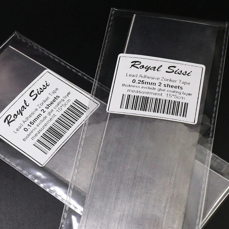 New 2pcs/bag Thickness 0.15mm or 0.25mm Lead Adhesive Zonker Tape 5*15cm Flat Adhesive Lead Sheet & Lead Foil Fly Tying Material