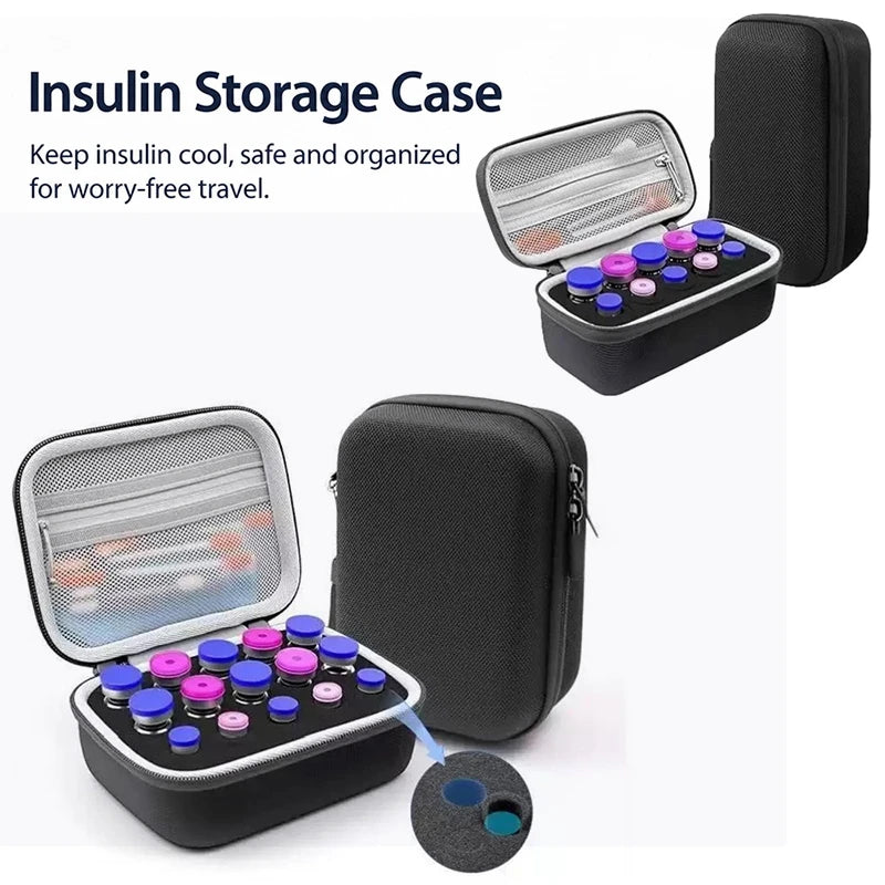 Insulin Vial Storage Case Peptide Storage Box 10/15/30 Grids Storage Bags Medicine Cases Portable Storage Bag Peptide Case