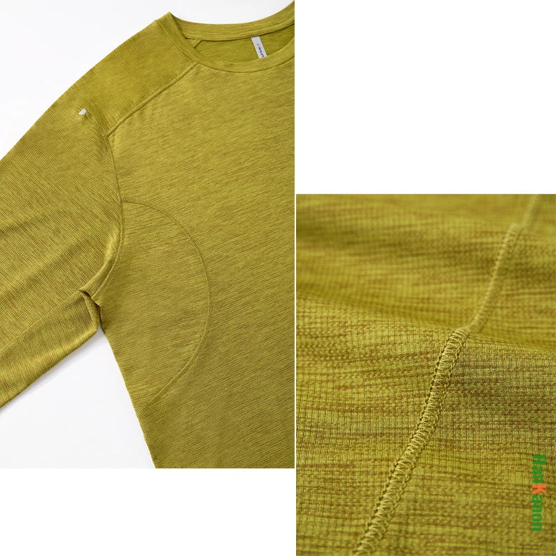 Men's Quick Dry Long Sleeve T-Shirt Sports Running Tee Summer Breathable Lightweight Fitness Gym Workout Top Activewear
