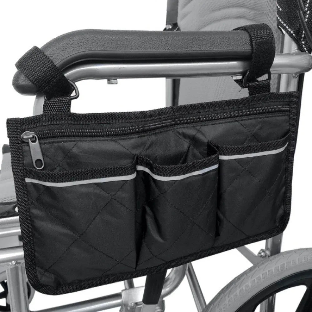 Multi-pocket Wheelchair Hanging Bag Multifunctional Waterproof Arm Rest Pouch Large Capacity Stroller Hanging Bag Stroller