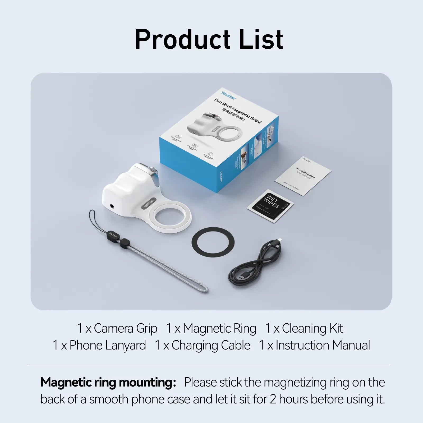 TELESIN Magnetic Phone Camera Shoot Hand Grip Phone Holder Shooting Aid Remote Control Handle for Iphone HUAWEI SAMSUNG Phone