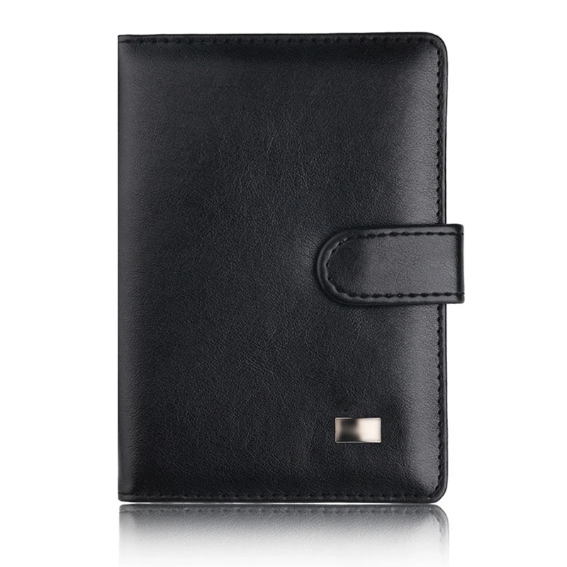Men's Stylish Travel Passport Wallet - Multi-Function RFID Blocking Card Holder, Portable Leather Document Organizer