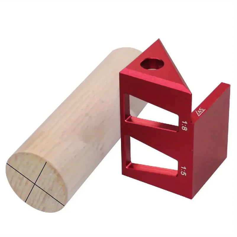 45/90 Degree Center Finder Woodworking Square Dovetail Jig - Multifunctional Marking Gauge, Aluminum Alloy Center Scribe Ruler