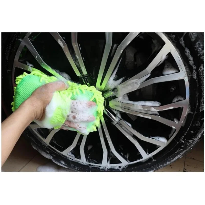 Microfiber Car Cleaning Kit, Wash Sponge, Detailing Brush & Washing Gloves, Multi-purpose Auto Care Styling Accessories