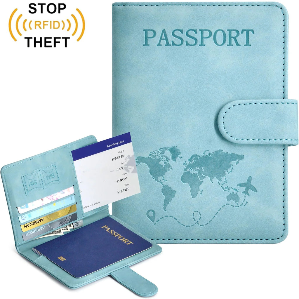 Passport Holder, Passport Cover with Credit Card Slot Passport Wallet Case Book Travel Must Have