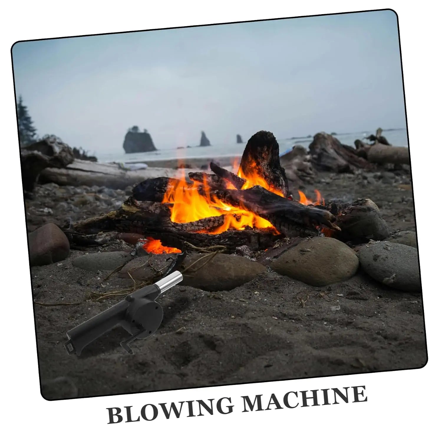 Hand Crank Blower High Wind Power Outdoor BBQ Charcoal Starter Portable Manual Fan Camping Fire Ignition Tool for Outdoor Picnic