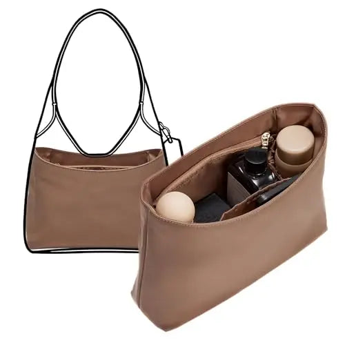 Nylon Purse Organizer Insert Custom-fit For Brooklyn 28 Lightweight Waterproof Handbag Shaper Protector with Zipper Pocket
