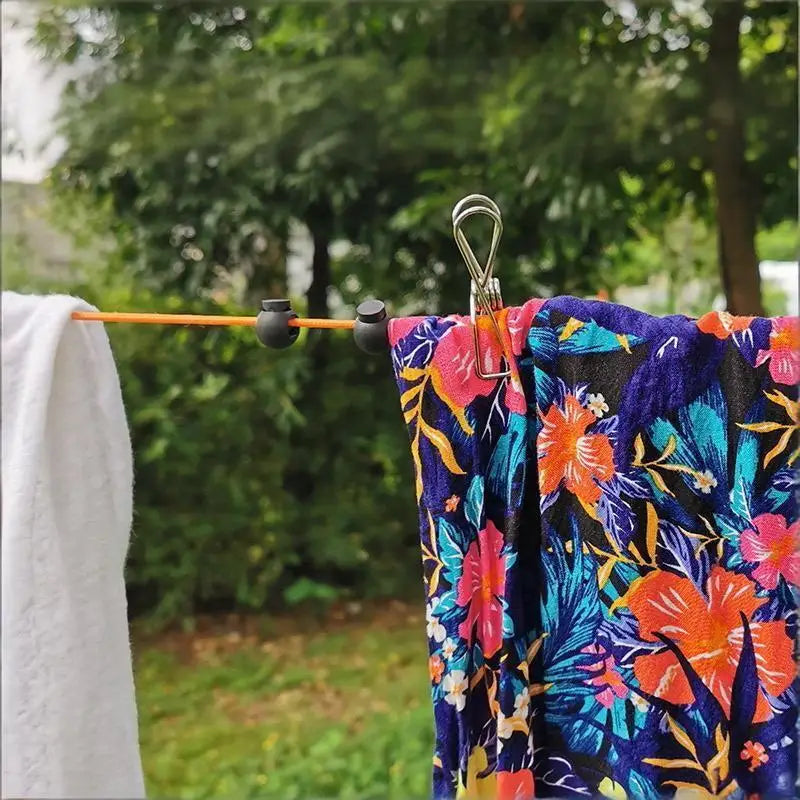[L] 1Pcs Retractable Clothes Drying Rack Rope Outdoor Portable Clothesline Storage Clothing Line For Laundry Drying Line Camping