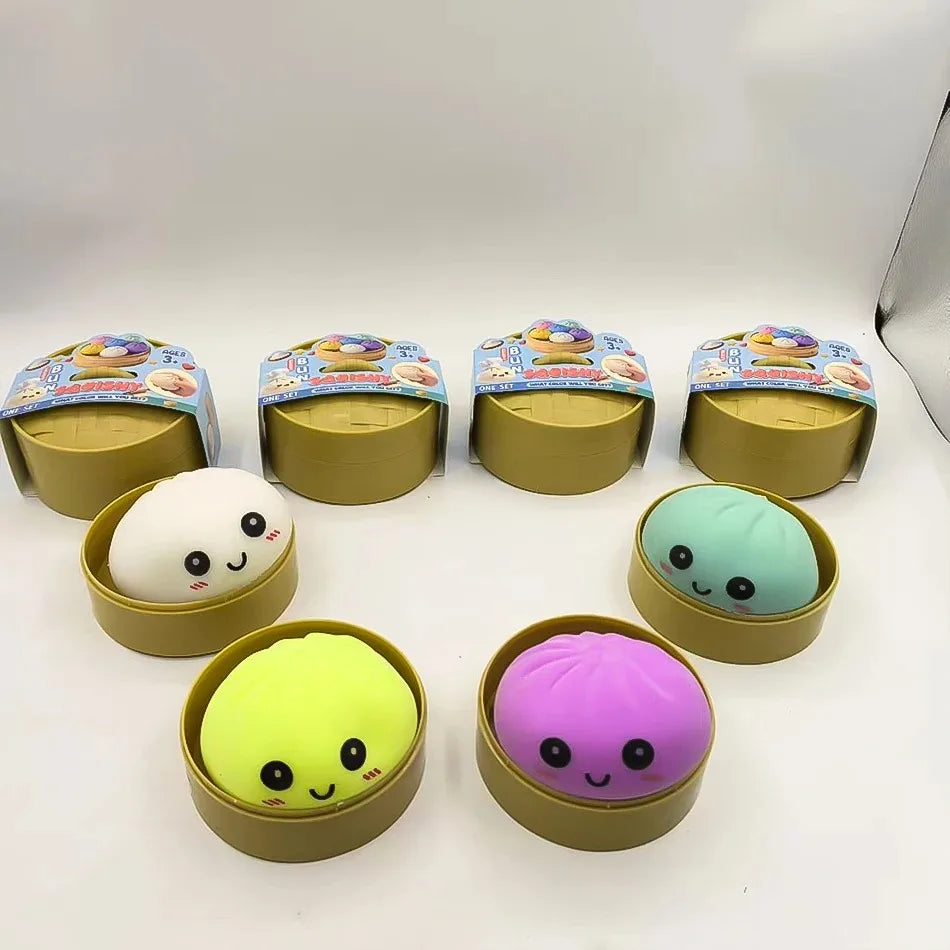 Juguete antiestrés de presión con forma de dumpling, bonito y colorido, de levantamiento lento, para niños y adultos, regalo ant