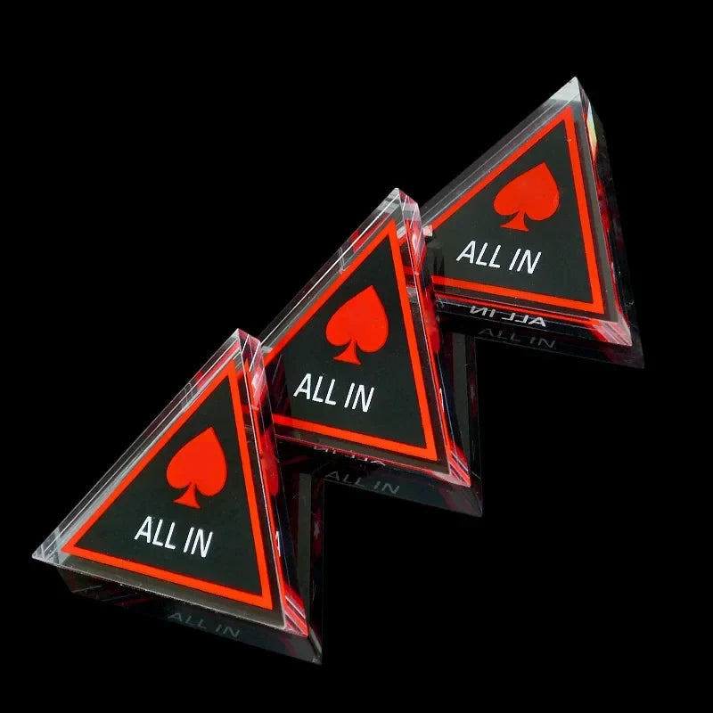 1 PCS Glass ALLIN Double-sided Texas Poker Chip Casino Accessories Entertainment Game Board Table Poker Club