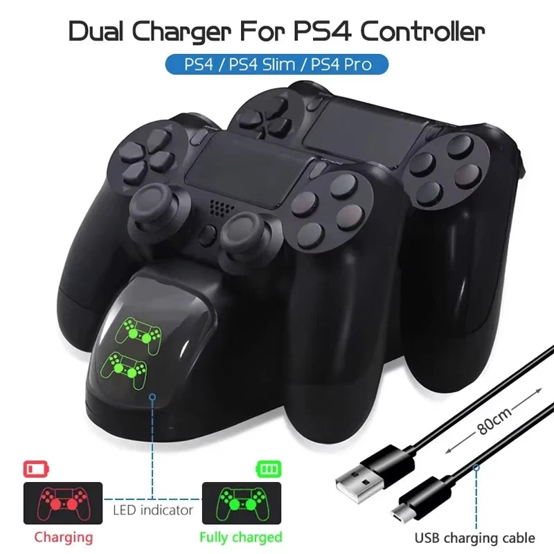 DATA FROG PS4 Charging Station Controller Charger For Wireless PS4 USB Dual Dock Station For PS4 Slim / PS4 Pro