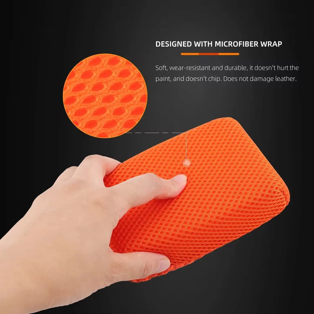 SPTA 1Pc Ultra Clay Scubber Bar Scrubber Orange Sponge Block for Car Wash Paint Detailing Claying