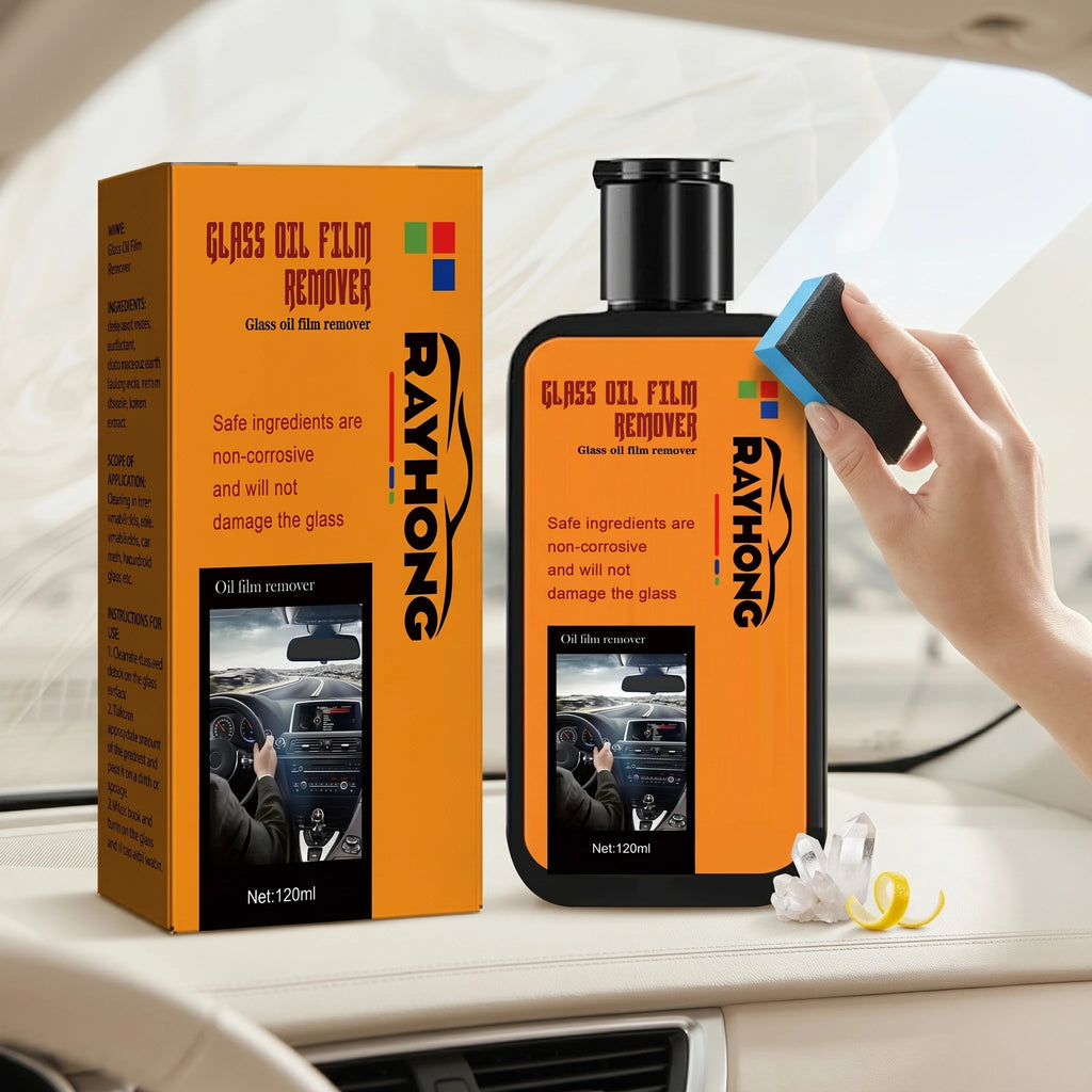 Car Glass Oil Film Remover Cleans Dirt Stains Watermark Enhance Transparency Window Polish Rainproof Compound Windshield Cleaner