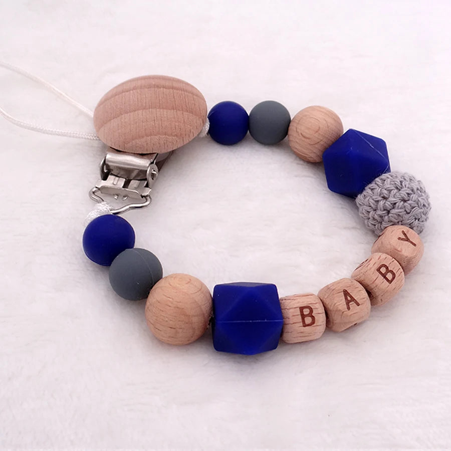 New Baby Pacifier Clips Personalized Name Teethers Toys Dummy Nipples Holder Clip Chain Babies Accessories Newborn Gifts Custom