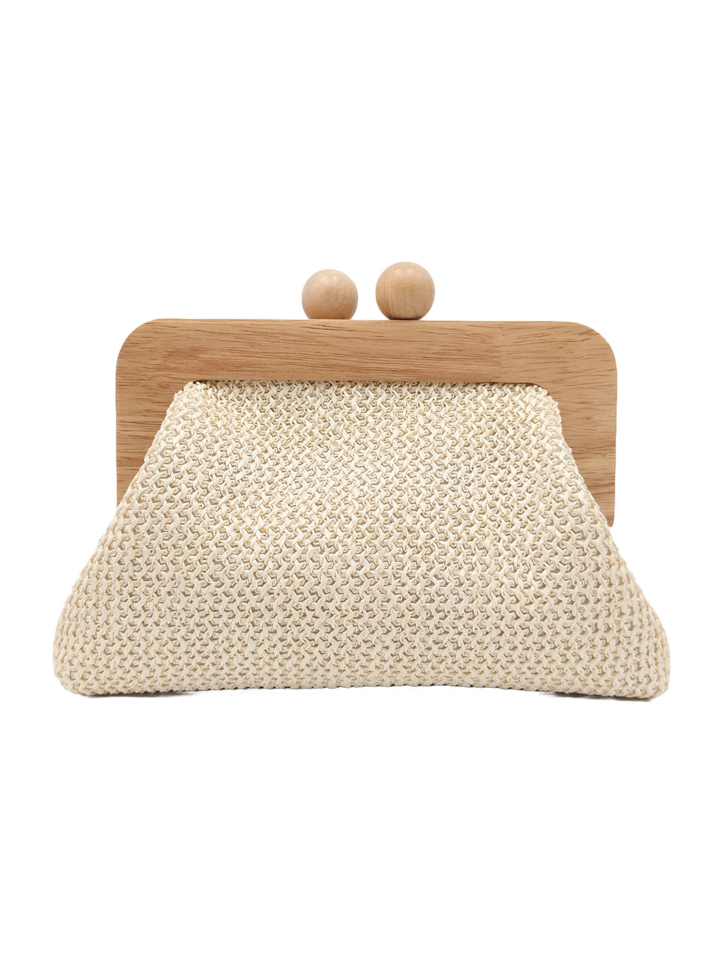 Summer bestseller straw woven clutch for women, wooden frame woven bag, bohemian style beach vacation bag. Off-white high-end te