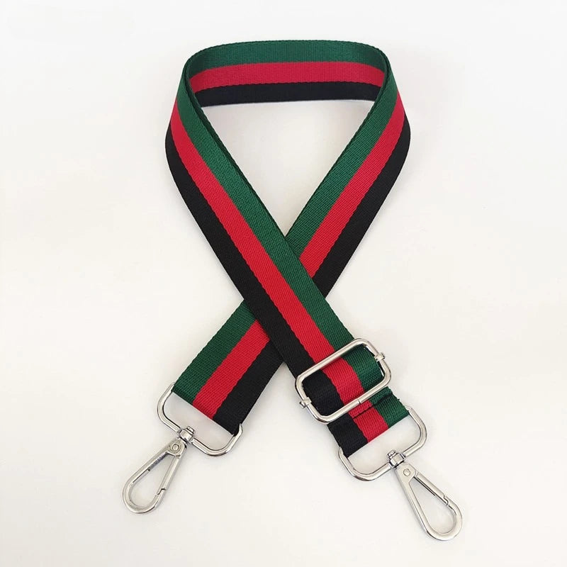 New Shoulder Strap Bag Accessories Colorful Versatile Single Shoulder Oblique Span Extended Wide Bag Adjustable Striped Webbing