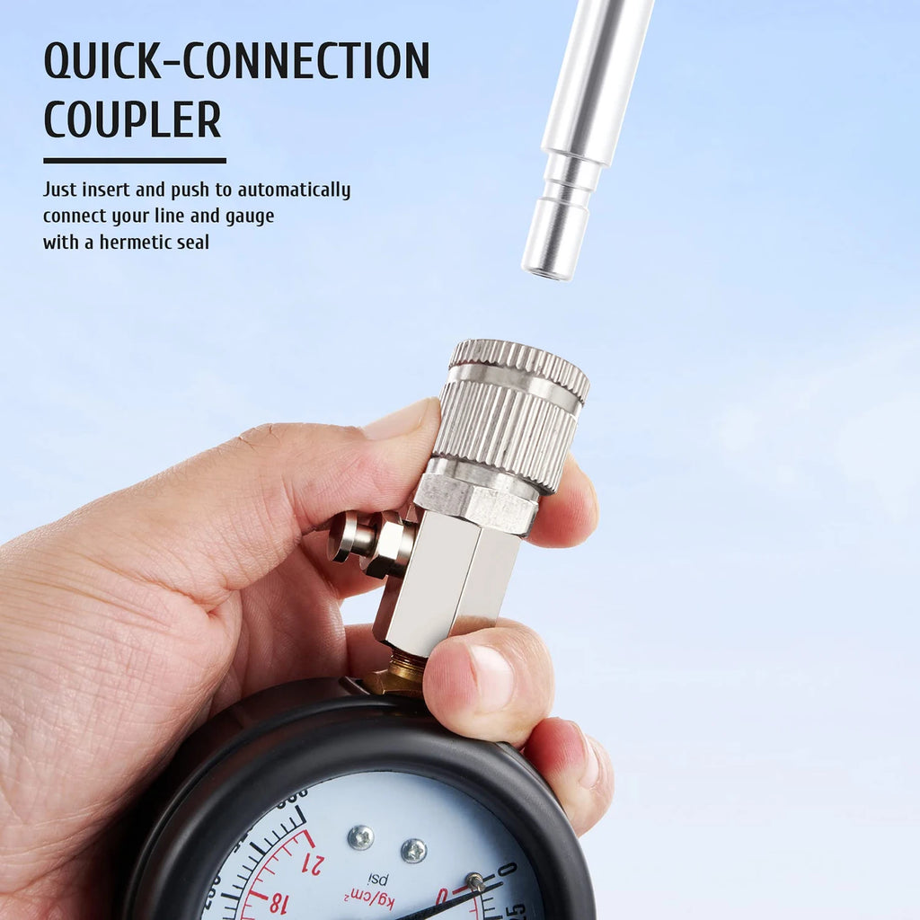 0-300 PSI Petrol Gas Engine Cylinder Pressure Gauge Automotive Tool for Motorcycle Car Truck Compression Tester Kit