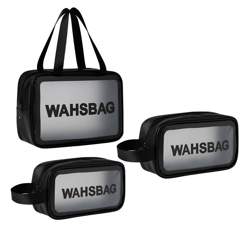 PVC Portable Travel Wash Makeup Bag Women's Cosmetic Bag Large-Capacity Transparent Waterproof Storage Box Organizer