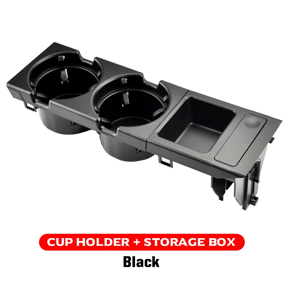 New Double Hole Car Styling Front Center Console Storage Box Coin + Cup Holder For Bmw 3 Series E46 323i 318I 98-06 51168217953