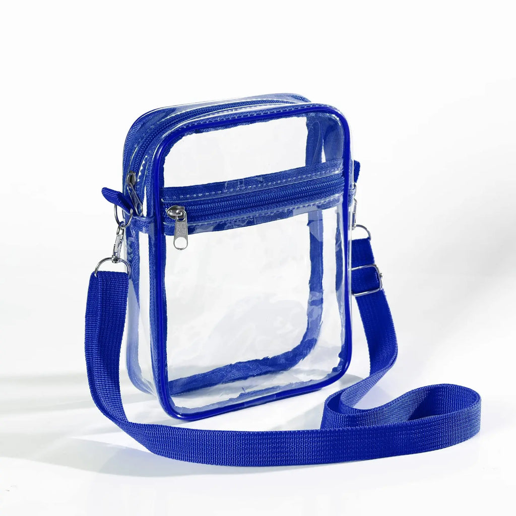 Women Clear PVC Shoulder Bag Stadium Approved Transparent Concert Crossbody Bag With Front Pocket Casual Lightweight Handbag