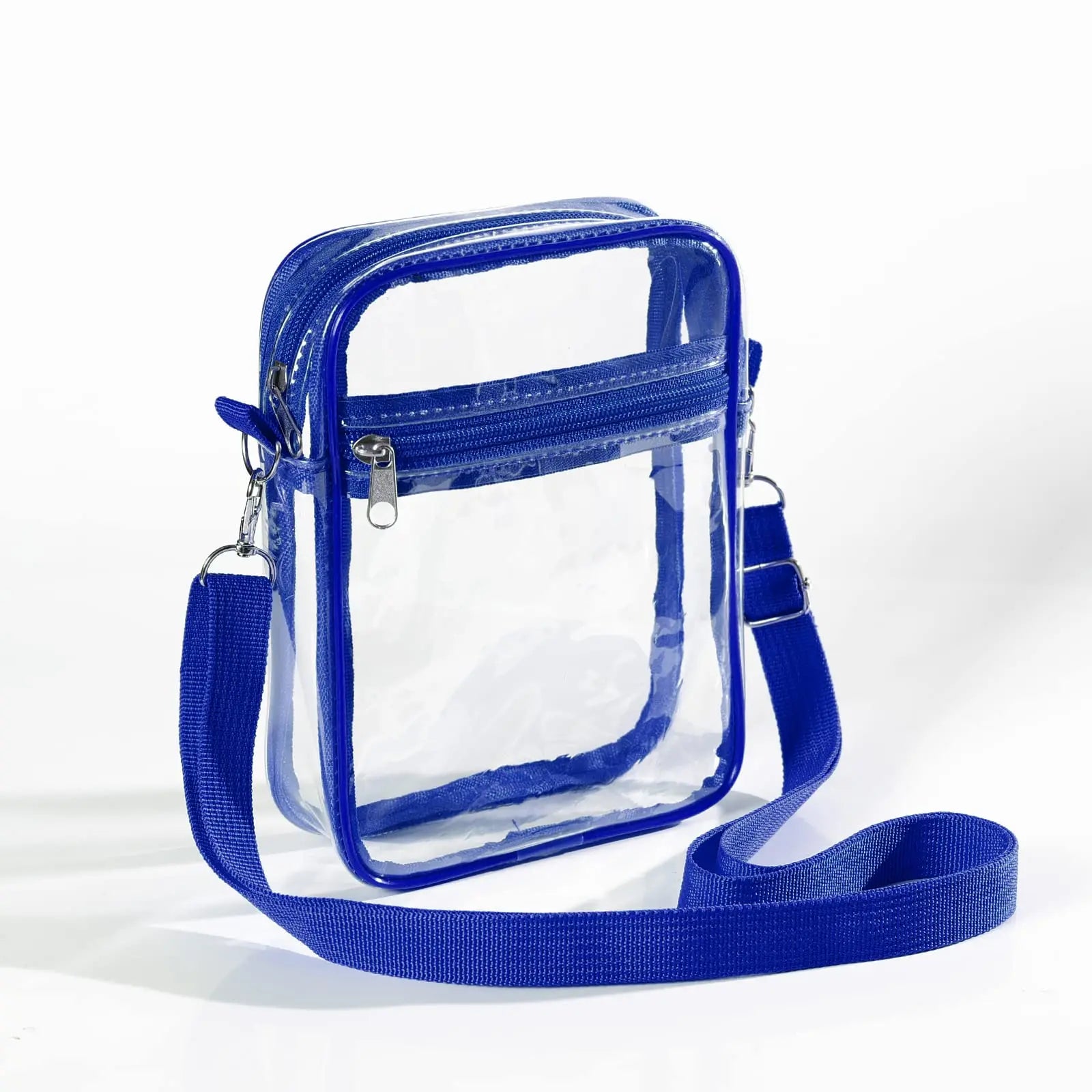 Women Clear PVC Shoulder Bag Stadium Approved Transparent Concert Crossbody Bag With Front Pocket Casual Lightweight Handbag