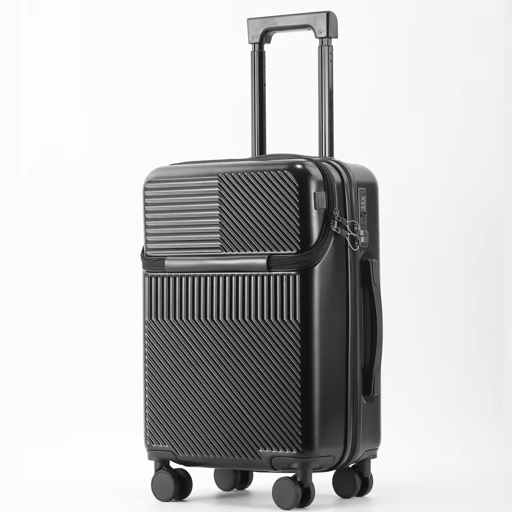 Bunnyfly Stylish Business Suitcase Luggage 20-inch Compact Lightweight Carry-on with Cup Holder for Travel