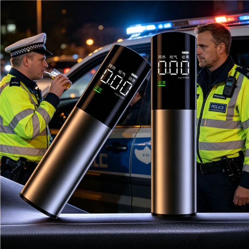 Newest Portable Breath Alcohol Tester, Mini Digital Breathalyzer for Car, Vehicle Drunk Driving Detector, Hot Selling Automotive