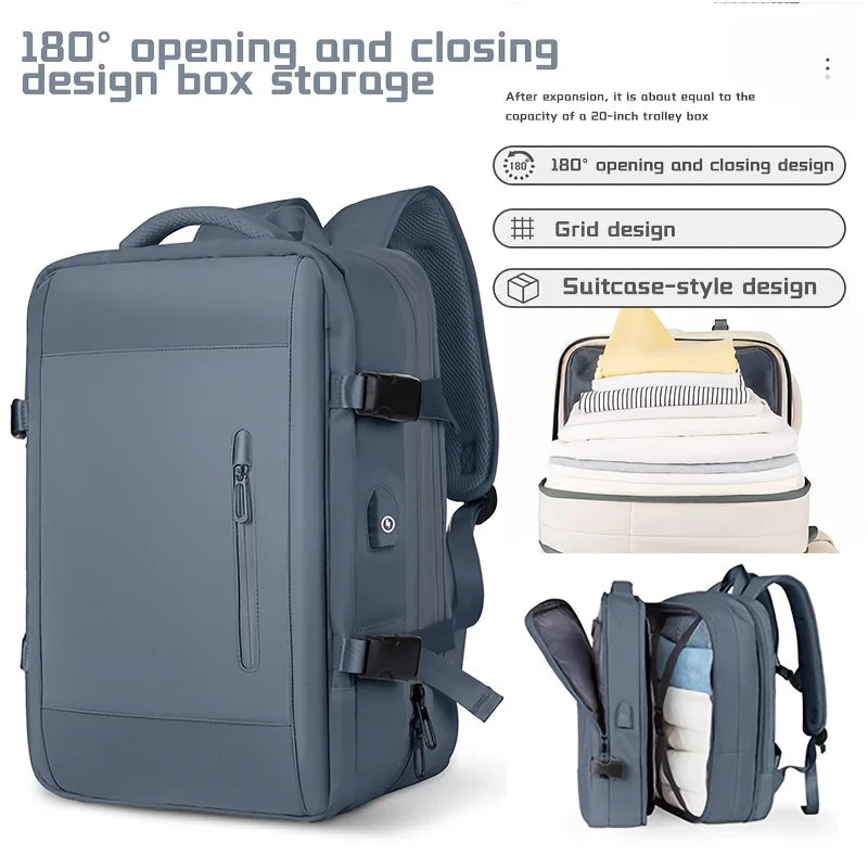 180 °   Box Opening Travel Backpack |   20-inch Luggage Level Capacity Business Laptop Bag
