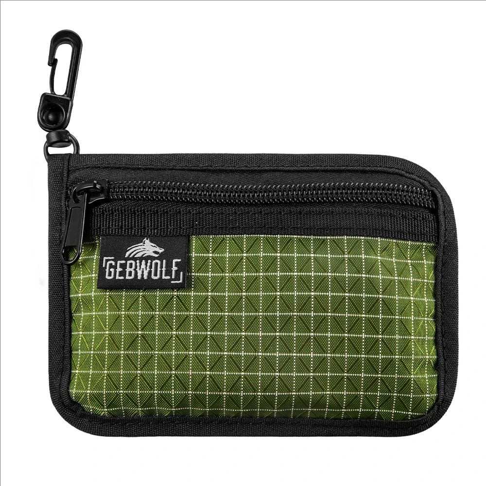 Organizer Pouch Ultralight Wallet with YKK Zipper Durable Grid Fabric Coin Purse for Cards Earbuds Small Gear