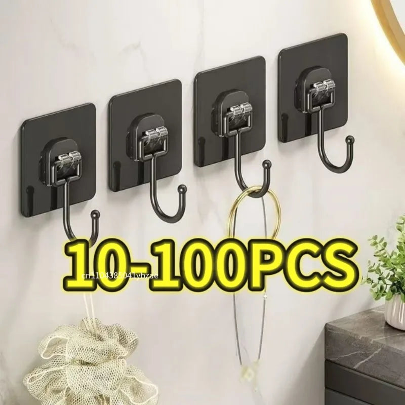 Self Adhesive Hooks Rotating Waterproof Strong Sticker Holder Wall Door Storage Hanging Hook Kitchen Bathroom Organizer